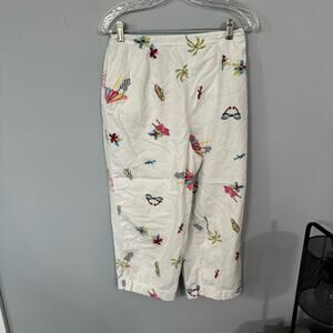Vintage Breckenridge Beach Summer Linen Blend Crop Pants Women’s Size Medium